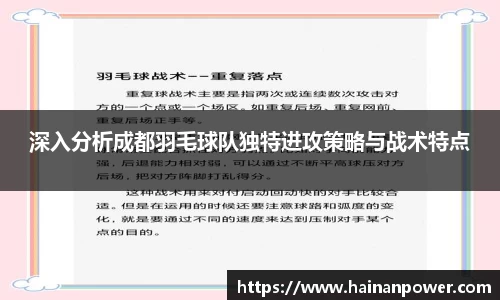 深入分析成都羽毛球队独特进攻策略与战术特点
